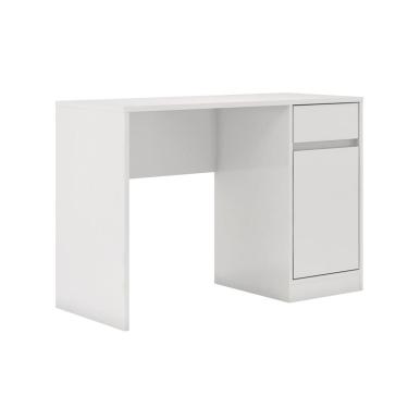 Imagem de Mesa Escrivaninha Office Morada 109cm com Gaveta e Porta Home Office/Estudos MDP Brilhante Branco