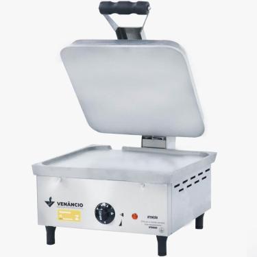 Imagem de Prensa Elétrica 45 Venâncio Chapa Em Alumínio Fundido Copo E Painel Em Aço Inox 430 220v Pe45a220