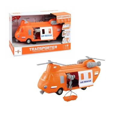 Imagem de Helicóptero de Resgate Laranja 1:16 com Gancho Luz e Som - Brink Center