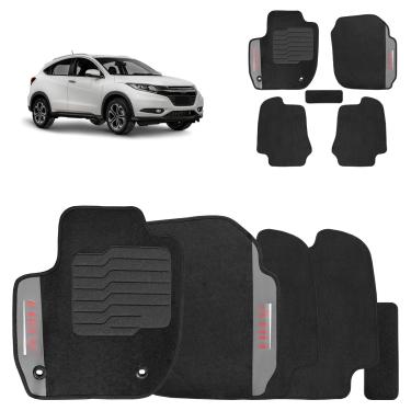 Imagem de Jogo de Tapete Carpete HRV 2016 a 2021 Preto 5 Peças