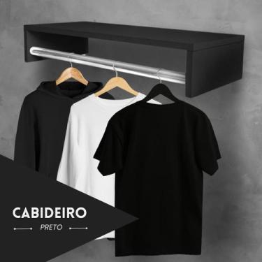 Imagem de Cabideiro Araras Roupas 60 cm - Kelan, Preto
