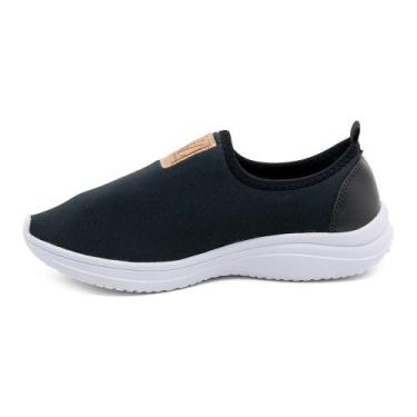 Imagem de Tênis Slip On Feminino Fashion Fz 201-06 Preto, 37, Preto