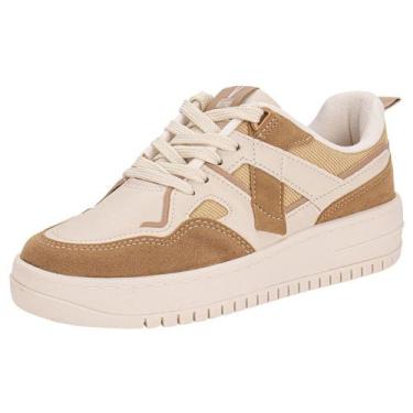 Imagem de Tênis feminino casual vizzano 1389125, Café, Bege, 36