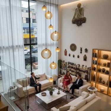 Imagem de Lustre Pendente Para Sala Pé direito Duplo Mix Ball P7 - Marfim - Otag