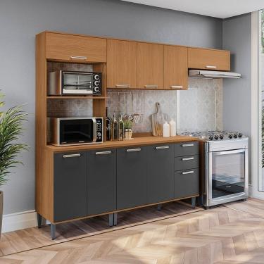 Imagem de Cozinha Compacta 4 Peças com Torre Quente Linna Canela/Grafite