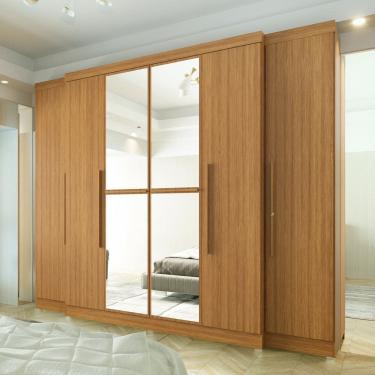 Imagem de Guarda Roupa Casal 6 Portas 6 Gavetas C/ Espelho Imperial Freijó