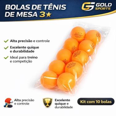 Imagem de Bolas de Tênis de Mesa Gold Sports Huieson – ABS Premium 40+ 3 Estrelas-Unissex