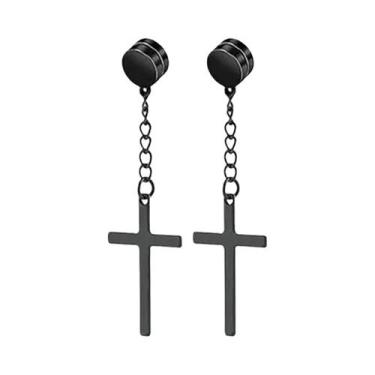 Imagem de Conjunto De Brincos Masculinos Modernos Com Zircônia Redonda E Folha A