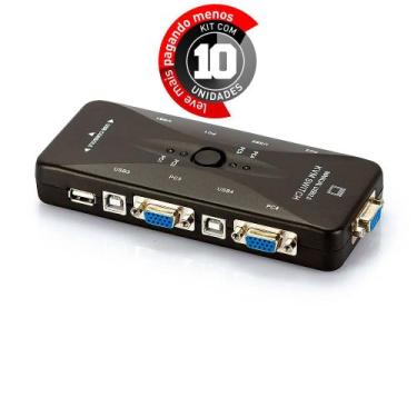 Imagem de Kit 10 Switch KVM USB 4 Portas VGA - KVM41UA - USB 2.0 - CIRILO CABOS