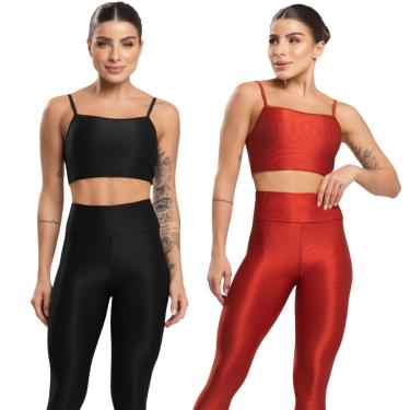 Imagem de KIT 2 Top Fitness Esmeralda Serra e Mar Roupa Para Academia Treino Moda Feminina Muscul...