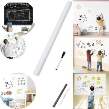 Imagem de Adesivo Lousa Quadro Branco Papel Parede Fosco Escrever Adulto Infanti
