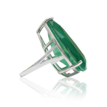 Imagem de Anel gota de esmeralda verde - Prata 925, 16, Feminino