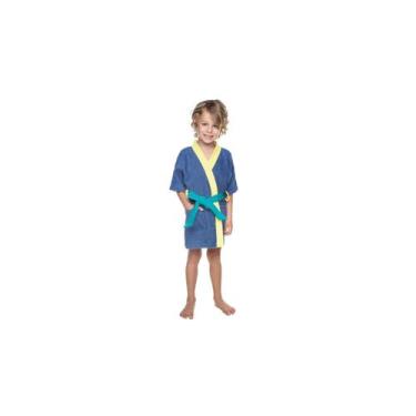 Imagem de Roupao Lepper Infantil Felpudo Quimono Colorê Azul, P, Azul