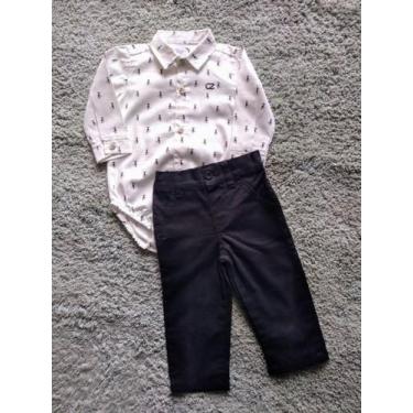 Imagem de Conjunto masculino camisa body off white ml e calça  sarja preta pingu