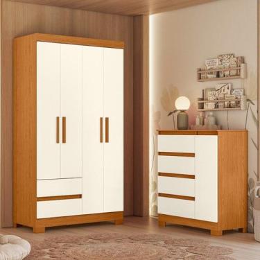 Imagem de Conjunto Quarto Infantil Completo Olimpia Bege/Cinamomo/Off White - Al