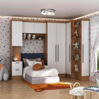 Imagem de Conjunto de Quarto Infantil Completo Modulado 5 Peças Ella Yescasa Mar