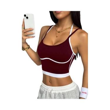 Imagem de Colete Esportivo Feminino Color Block Sem Aro De Aço, Absorção De Impa
