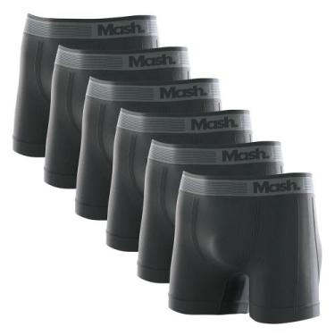 Imagem de Kit 6 Cuecas Boxer Mash Microfibra Sem Costura 710.01, P, Cinza chumbo