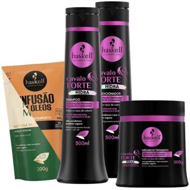 Imagem de Kit Cavalo Forte Hidra Sh Cond 500ml Másc 500gr Haskell