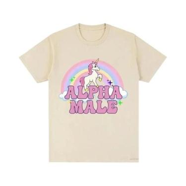 Imagem de Camiseta Unissex Com Estampa De Unicórnio Arco-Íris, Engraçada E Fashi