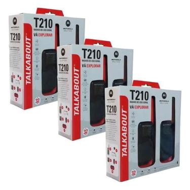 Imagem de Kit 3 Pares Rádio Comunicador Motorola T210br 32km Bandas de - Congrat