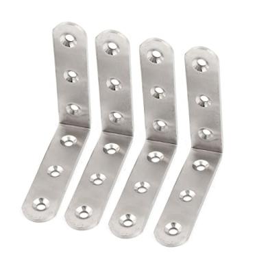 Imagem de Rannb Suporte L Suporte de canto Suportes de ângulo de junta Suporte de prateleira 90 mm/3,5" x 90 mm/3,5" - Pacote com 4