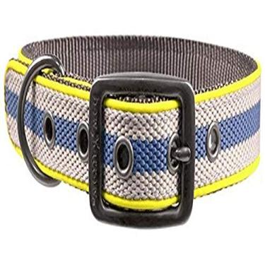 Imagem de Bow & Arrow Coleira com borda reflexiva amarela - cinza - pequena