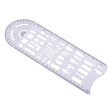 Imagem de DYNWAVE Régua de desenho de plástico Símbolos de acidente de trânsito Modelo de desenho Régua de desenho Escritório de medição Estêncis escolares Suprimentos