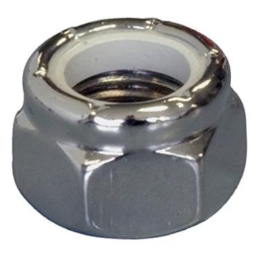 Imagem de The Hillman Group 943081 Porca de bloqueio cromada de nylon para inserção, 7/16-14 polegadas, pacote com 3