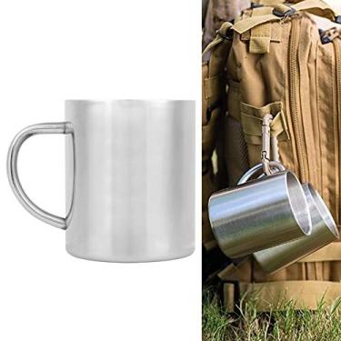 Imagem de Xícara de café de aço inoxidável, copo de café de camada dupla para lojas de café para restaurantes