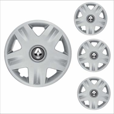 Imagem de Jogo Calota Aro 14 Clio Sandero 2004 Renault + Emblema Resinado