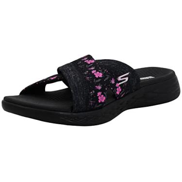 Imagem de Skechers Women's Performance, On The GO 600 - Blooms Sandal, Black/Hot Pink, 11 M US