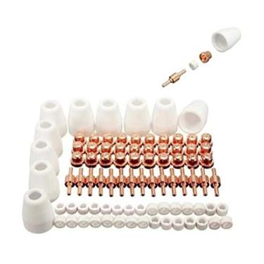 Imagem de Qiang Han 85 peças PT-31 ponta de plasma eletrodo de corte a plasma acessórios de consumo cabem CUT-50D CUT-50 CT-312 padrão