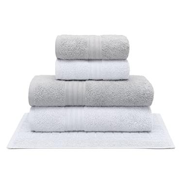 Imagem de Jogo de Toalhas 5 Peças Algodão Egípcio Platine Color Buettner Prata e Branco