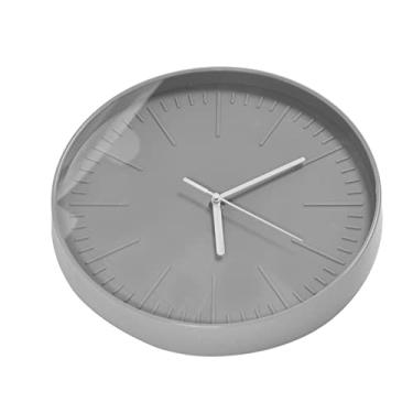 Imagem de Relógio de quartzo mudo, delicado relógio de parede de plástico retrô moderno para design de interiores de quarto cinza