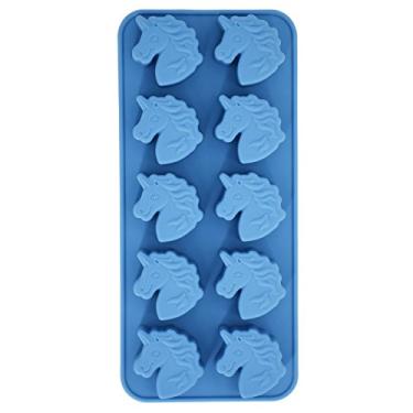 Imagem de (Grande) - Poucos 10 cavidades Molde de bandeja de silicone com cabeca de unicornio para chocolate duro e doce de gelo Cubo de gelo Gelatina Mini Sabonete Bomba de banho Bomba de cera para assar bolo de resina (grande)
