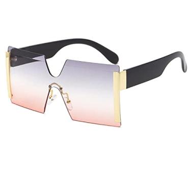 Imagem de Óculos de sol femininos com armação grande, sem moldura, sem moldura, corte de diamante, moda feminina, 5, tamanho único