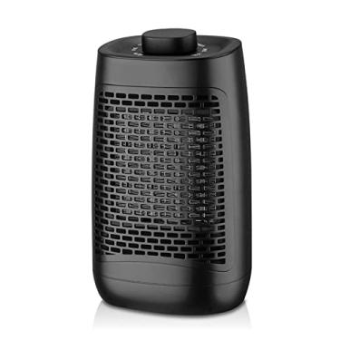 Imagem de REJOON Aquecedor de ambiente aquecedor elétrico portátil 1200W PTC ventilador de cerâmica pequeno aquecedor cabeça modo de agitação ponta sobre o calor para proteger o ambiente de escritório silencioso aquecedor elétrico (cor: botão, tamanho: U-S)