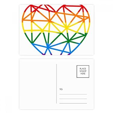 Imagem de Rainbow Gay LGBT Conjunto de cartões postais de coração de modelagem lésbica, aniversário, cartão de agradecimento, 20 peças