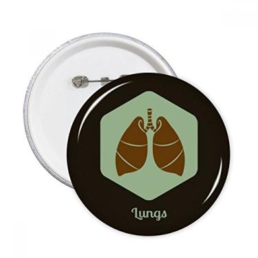 Imagem de Órgãos Pulmões Orgãos Redondos Broches Emblema Emblema Acessório Decoração 5 peças