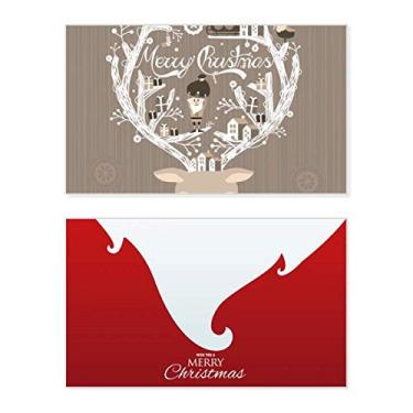 Imagem de Deer Father Christmas House Gift Holiday Merry Christmas Congrats Card Christmas Letter Message