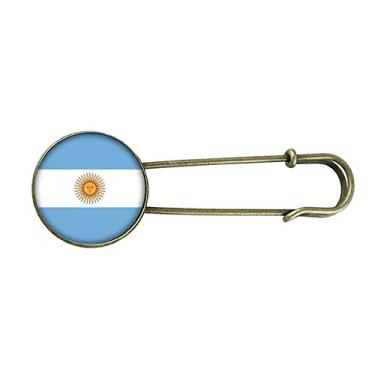 Imagem de Broche de metal retrô com bandeira nacional da Argentina para América do Sul