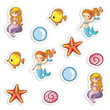 Imagem de Adesivo para Piso Fundo do Mar Sereias Antiderrapante 12un