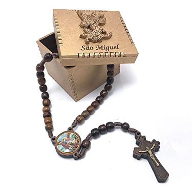 Imagem de Terço São Miguel Arcanjo Com Caixinha de Madeira Personalizada