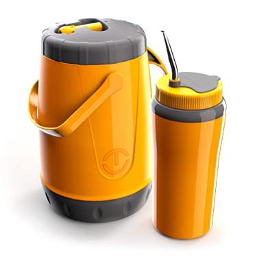 Imagem de Kit Tererê Pávia Copo Térmico bomba garrafa cuia Amarelo