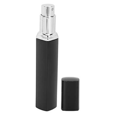 Imagem de Frasco atomizador de perfume, recarregável, reutilizável, ultrafino, spray, recarregável, frasco de perfume vazio para viagem, 12 ml (preto)