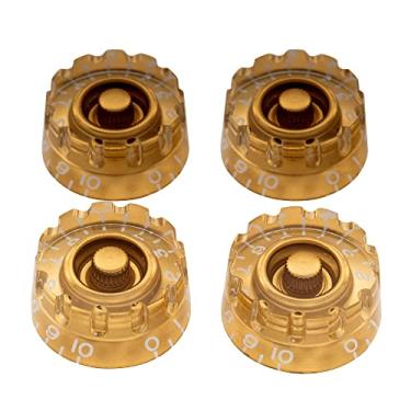 Imagem de Musiclily Pro Imperial Inch Size Knobs Guitarra Speed Estriado para EUA Estilo Les Paul, Dourado (4 Peças)