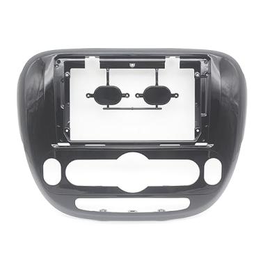 Imagem de Fáscia de rádio de carro de 9 polegadas, para KIA SOUL 2014-2018 Auto Stereo Frame Kit Moldura de montagem Placa frontal Suporte de console central