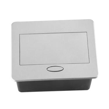 Imagem de ＫＬＫＣＭＳ Base de tomada de mesa universal embutida estação de carregamento de mesa base de tomada de energia para mesa final escritório, Prata