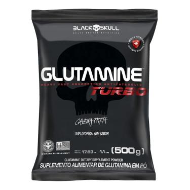 Imagem de GLUTAMINE TURBO REFIL 500G - BLACK SKULL 500 G SEM Sabor Caveira Preta 